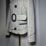 SOIA & KYO  Gray Houndstooth Wool Belted Jacket | M Photo 4