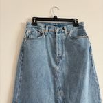 Levi's NWOT ® Premium LONG ICON SKIRT Light Wash Blue Denim Women’s Jean Skirt. Photo 4