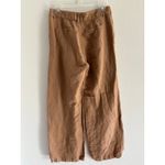 Paige Dallas Pant Womens 4 Camel Pleated Wide Leg Linen Blend Trouser Career Photo 2