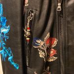 Etro Milano Tiger Print Embroidered Black Leather Motorcycle Jacket size 40 Photo 5