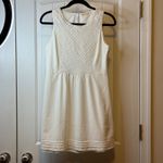 Under Skies White Sleeveless Textured Chevron Detail Fit and Flare Dress Sz S # Photo 1