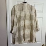 Chico's Textured Lagenlook Striped Cream Linen Top XXL Photo 4