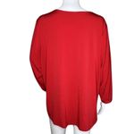 Susan Graver Shirt Womens 1X Red Tunic Top Liquid Knit Casual Work Versatile Photo 3