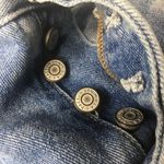 PacSun Size 25 Blue Distressed High Waisted Straight Leg Crop Jeans Raw Hem Photo 3