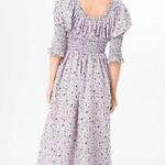 Tuckernuck NWT Hyacinth House Cali in Lilac Jacquard Floral Smocked Midi Dress M Photo 7