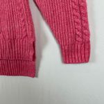 CAbi Cable Knit Sweater Women XS Pink Cotton Blend Long Sleeve Elsa 4245 Photo 7