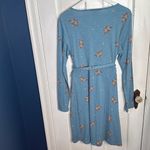 Toad & Co Cue Long-Sleeve Blue Floral Wrap Dress Glacier Spray Print W1089 Sz L Photo 8