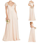 Birdy Grey Spence Convertible Chiffon Dress Pockets Pleats Pale Blush Pink M New Photo 1