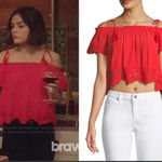 ASTR NWOT WOMEN’S EMBROIDERED LACE RED OFF SHOULDER TOP Ruffle SIZE Medium Photo 1