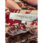 Zara Trafaluc‎ Kimono Duster Cardigan Red Beige Elephant Floral Bohemian Medium Tan Photo 6
