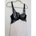 Sophie B Black Beige Lace Babydoll Chemise Molded Cups Adjustable Straps Sz M Photo 4