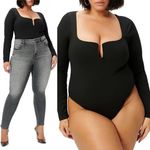 Good American U Ring Bodysuit in Black, Size 4 (X-Large) New with Tag Photo 1