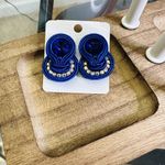 Handmade  Dark Blue Earrings Soutache handcrafted Unique Photo 5