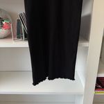 Good American  Black Ribbed Short Sleeve Polo Stretch Knit Sweater Midi Dress Photo 4