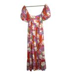 Golden by Golden Couture Maxi‎ Dress – Colorful Abstract Puff Sleeve – Size M Size M Photo 1