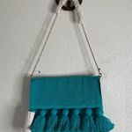 Chico's  Fringe Envelope Clutch Pagoda Blue Tassel Photo 2