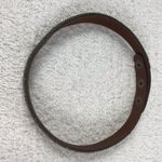 Brown leather square yellow crystal snap choker Photo 3