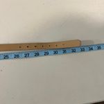 Vintage 90s Red Vegan Leather Gold Horn Buckle Belt Size XS Photo 6