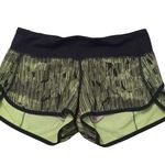 Lululemon down pour lime light/ black speed shorts (2.5) size 4 Photo 0