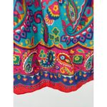 Talbots Fiesta Paisley Tassel Cotton Popover Top Blouse Size 1X Colorful Artsy Photo 3