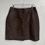 Newport News  Brown Leather Vintage Mini Skirt Sz 14 Photo 0