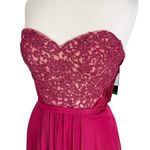 La Femme  Strapless Prom Formal Dress Gown Cranberry Size 6 NWT Photo 5