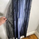 Betsy and Adam Vintage 90s Y2K Betsy Adam Prom Dress Gown Goth Fairy Beaded‎ Split Mesh Blue 8 Photo 3