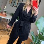 H&M Black Trench Coat Photo 3