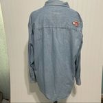 Infinity Fashions Vintage Denim Shirt Embroidered Western Long Sleeve Large Blue Photo 8