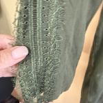 Garnet Hill  Luna Lace Inset Knit Dress Size Large Olive Green 3/4 Sleeve Formal Photo 3