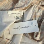 Treasure & Bond Ivory Plaid Shirred Cotton Blend Mini Dress size 2X Sleeveless Photo 9