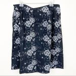 Style & Co Black Silver Linen Embroidered Skirt Sz 16W Photo 4