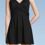 Lands' End  Black‎ Long Slender Suit Wrap Mini Swim Dress One Piece Size 24 DDD Photo 0