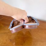 Anthropologie Latigo • Sofie Fringed Slide Sandal woven mules flat blue suede Photo 4