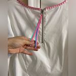 Talbots Ladder stitch top white embroidered hem bell sleeves Large NWT(flawed) Photo 6