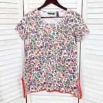 C Wonder Floral PomPom Hem Tunic Tee Shirt White Multi XXS Photo 6