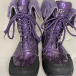 UGG  Adirondack III Patent Leather Winter Waterproof Boots Sparkly Purple Sz 6 Photo 5