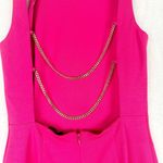 H:ours Cassia Mini Dress Size XS Fuchsia Ponte Open Back Chain Link Photo 7