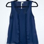 LC Lauren Conrad Navy Blue Sheer Pintuck Front Tank Top Size XS Photo 0
