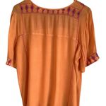 MS South Main Cinco de Mayo Style Vibrant Orange Embroidered Blouse Size S Photo 7