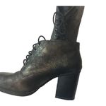 Soda  Womens‎ Heeled Bootie Size 7.5 Faux Leather Black Lace Up Boots 3" Heel Photo 1