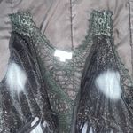 Umgee Black and Blue Fringe Lace Vest Photo 1