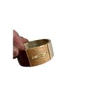 Peach and tan color block cuff bracelet with rhinestone accent statement bracele Gold Photo 5