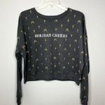 Fifth Sun  HOLIDAY CHEERS Gray Crop Sweater 2XL Photo 3