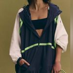 Free People NWT  Care FP Like The Wind Logo Jacket in Midnight Navy Combo Photo 0