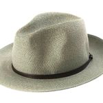 Travaux En Cours Straw Fedora Hat in Sage Size 56 Green Photo 0