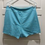 Lands' End Lands’ End Blue Gingham Print High Rise Slimming Swim Shorts Bathing Suit 12 Photo 7
