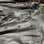 Jacqueline Ferrar  Genuine Leather Women Black Double Breasted Jacket Size XL Photo 3