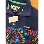 Lands' End  Deep Sea Navy Burst Tie Dye Small 6/8 tool snap fleece Photo 3