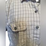 Dockers Khakiwear Vintage 90s Gray Plaid Denim Cotton Cropped Button Up Top Photo 1